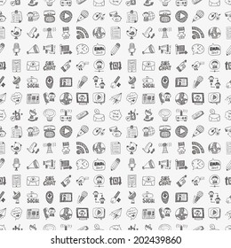 seamless doodle communication pattern