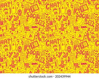 seamless doodle communication pattern