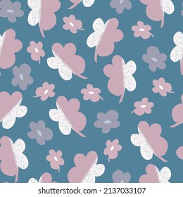 seamless doodle cute flower background , cute greeting card or fabric