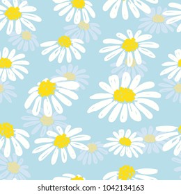 Seamless Doodle Daisy Pattern Vector Background Stock Vector (Royalty ...