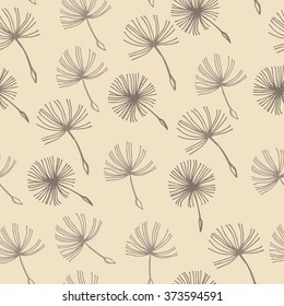 Seamless Doodle Dandelion Vintage Background.. Eps-8