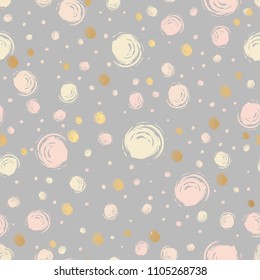 Design de doodle contínuo com pontos ou círculos em cores pastel. Ilustração vetorial.