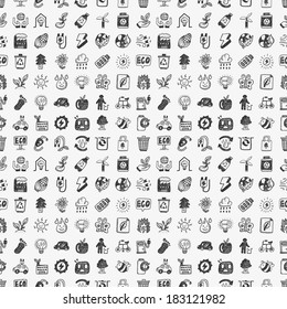 seamless doodle eco pattern