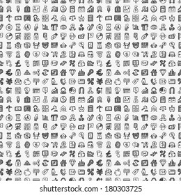 seamless doodle financial pattern