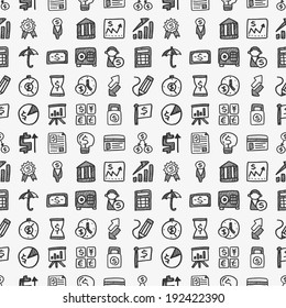 seamless doodle financial pattern