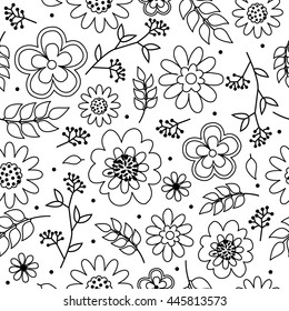 Seamless doodle floral flower pattern