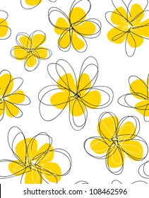 Seamless doodle floral pattern.