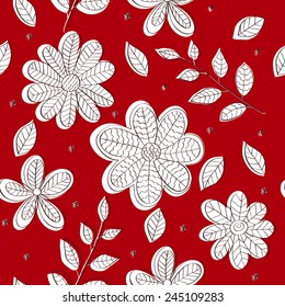 Seamless doodle floral pattern