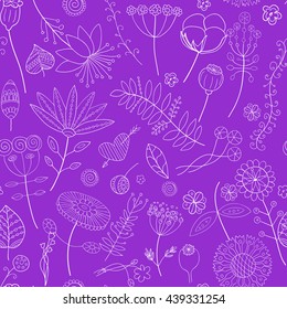Seamless doodle floral pattern