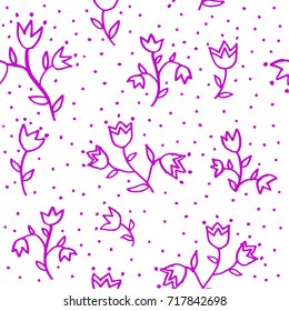 Seamless doodle floral pattern.