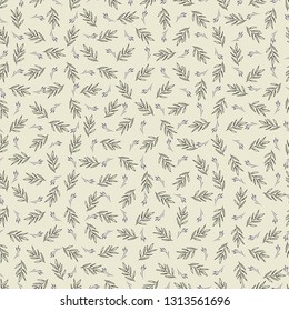 seamless doodle floral pattern with hand drawn elements