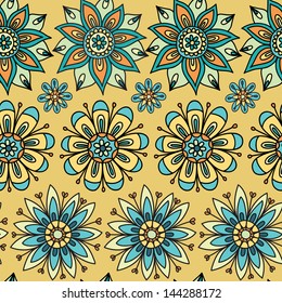 seamless doodle floral vector wallpaper background pattern
