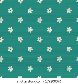 seamless doodle flowers pattern with fabric texture