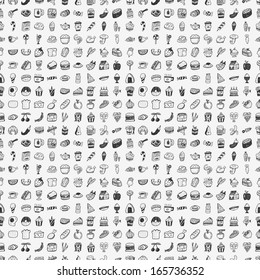 Seamless Doodle Food Pattern