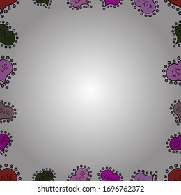  Nahtlos. Doodle-Rahmen besteht aus schwarz, rosa und weiß. Vektorillustration Hintergrund nahtloses Muster mit handgezeichneter Frame-Doodle.