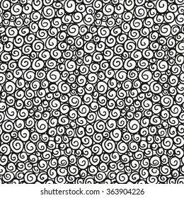 Seamless doodle graphic pattern. Hand drawn texture in black and white. Hand made background.  Made in vector