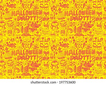 seamless doodle halloween holiday background