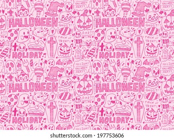 seamless doodle halloween holiday background