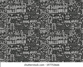 seamless doodle halloween holiday background