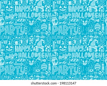 seamless doodle halloween holiday background