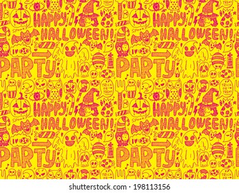 seamless doodle halloween holiday background