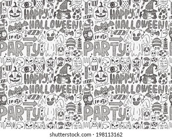 seamless doodle halloween holiday background