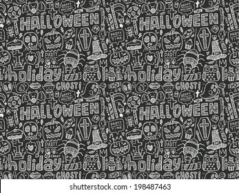 seamless doodle halloween holiday background