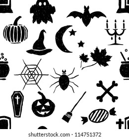 seamless doodle halloween pattern