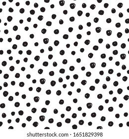 Seamless doodle hand drawn dot pattern. Vector pencil strokes design elements. Wallpaper, furniture fabric, textile