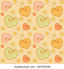 Seamless doodle hand drawn linear hearts background. Great for Baby, Valentine's Day, Mother's Day, wedding event, scrapbook, seasonal greeting card, surface textures.