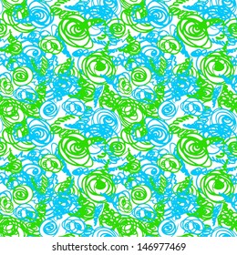 Seamless doodle hand-drawn pattern-model for design of gift packs, patterns fabric, wallpaper, web sites, etc.