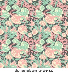 Seamless doodle hand-drawn pattern-model for design of gift packs, patterns fabric, wallpaper, web sites, etc.