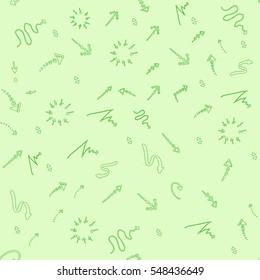 Seamless doodle ink pointer and arrow pattern