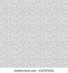 Seamless doodle  leaves pattern for coloring book. Ethnic, floral, retro, vector, tribal design element. Black and white background.