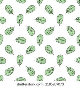 Seamless doodle leaves pattern for coloring book. Ethnic, floral, retro, vector, tribal design element. Seamless cute doodle background
