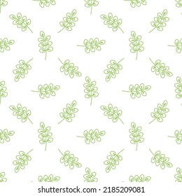 Seamless doodle leaves pattern for coloring book. Ethnic, floral, retro, vector, tribal design element. Seamless cute doodle background