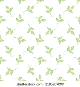 Seamless doodle leaves pattern for coloring book. Ethnic, floral, retro, vector, tribal design element. Seamless cute doodle background