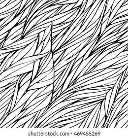 Seamless doodle lines hair pattern