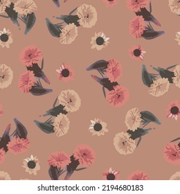 seamless doodle little flowers pattern   background , greeting card or fabric