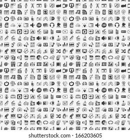 seamless doodle media pattern