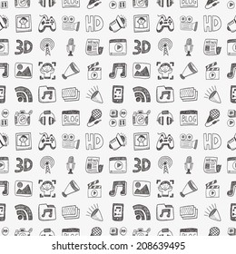 seamless doodle media pattern