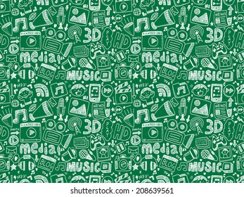seamless doodle media pattern
