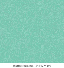 Seamless doodle modern abstract brain texture pattern doodle hand drawn lines. Blue wave texture of the brain in flat style hand drawn graphic. Blue seamless pattern background smart wallpaper