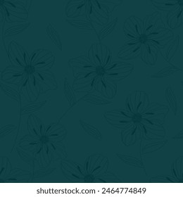 Seamless doodle modern abstract brain texture pattern doodle hand drawn lines. Blue wave texture of the brain in flat style hand drawn graphic. Blue seamless pattern background smart wallpaper