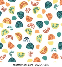 seamless doodle multicolour hand draw line art from geometry shape  pattern background
