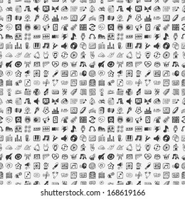 seamless doodle music pattern