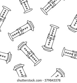 seamless doodle pattern. aeropress. vector illustration