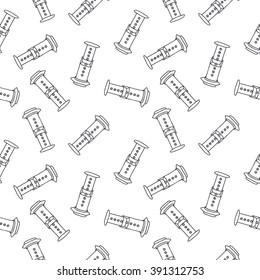 seamless doodle pattern. aeropress. vector illustration