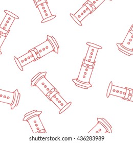 seamless doodle pattern. aeropress. vector illustration