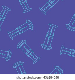 seamless doodle pattern. aeropress. vector illustration